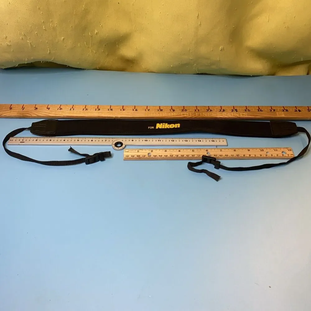 “For Nikon” Genuine Camera Neck Strap With Gripping Fabric Yellow Black HTF
